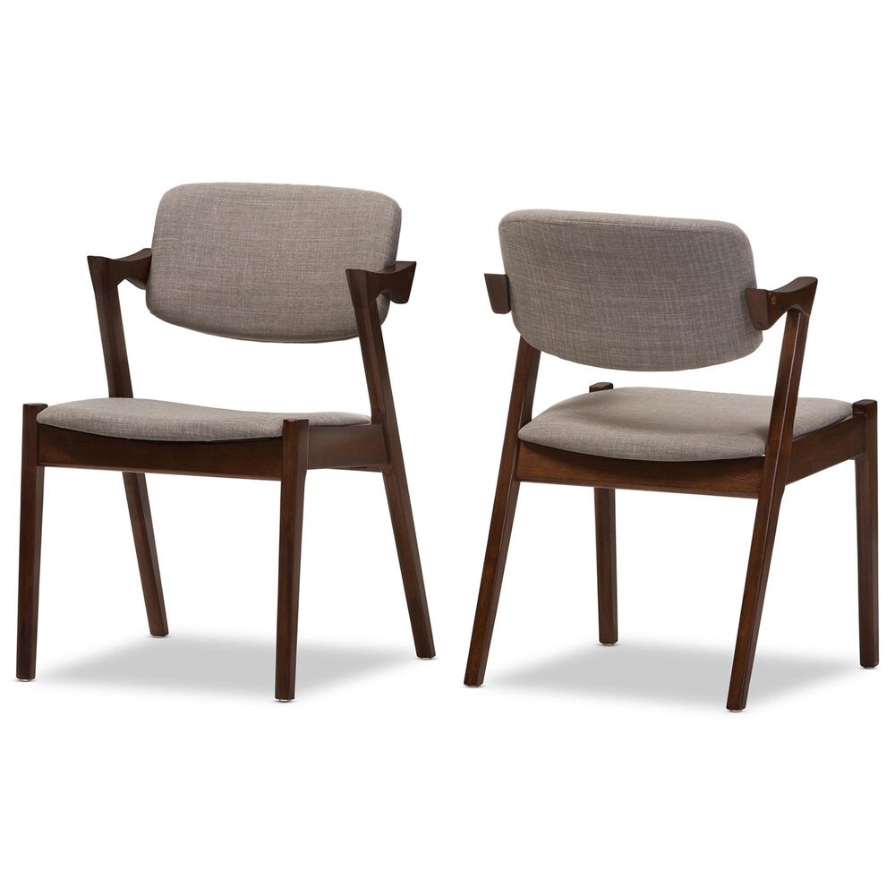 Baxton Studio Elegant Arm Chair in Dark Walnut (Set of 2), , large