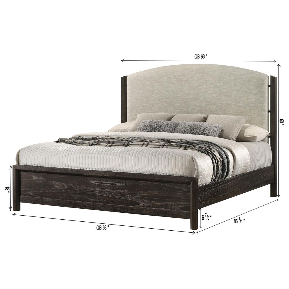 Crown Mark Ethel Queen Bed with Dresser and Nightstand in Dark Brown, , large