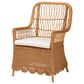 Baxton Studio Teresa Arm Chair with Light Honey Rattan in White, , large