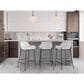 LumiSource Daniella Bar Stool with White Upholstery in Black (Set of 2), , large