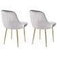 LumiSource Marcel Side Chair with Silver Velvet Cushion in Gold (Set of 2), , large