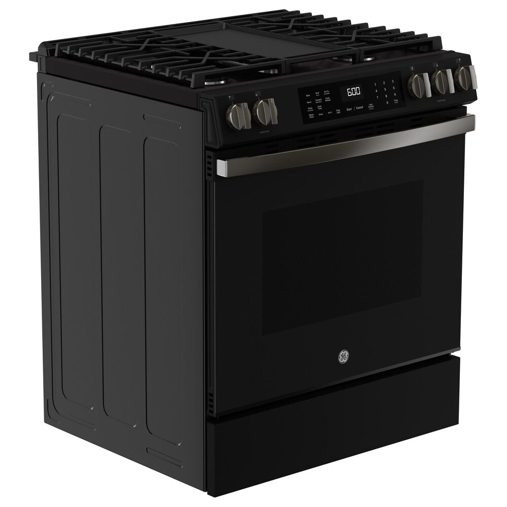 GE Appliances 30&quot; Slide-In Front-Control Convection Gas Range in Fingerprint Resistant Black Slate, , large