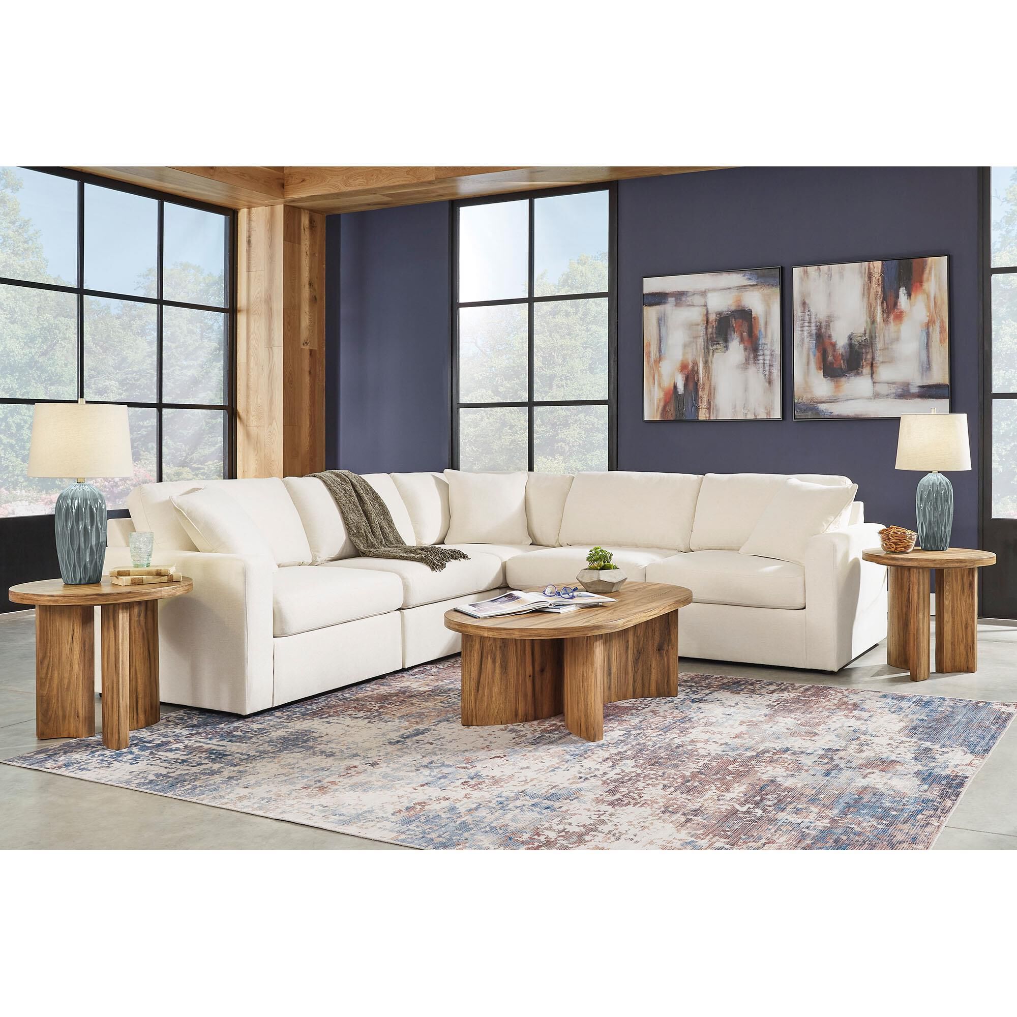 Ashley Modmax 5-Piece Sectional in Oyster with Next-Gen Nuvella
