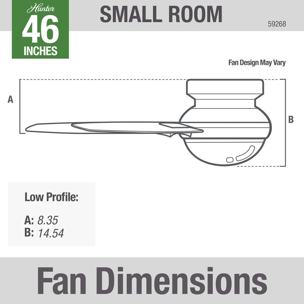 Hunter Anslee Low Profile 46&quot; Ceiling Fan with LED Lights in Premier Bronze, , large