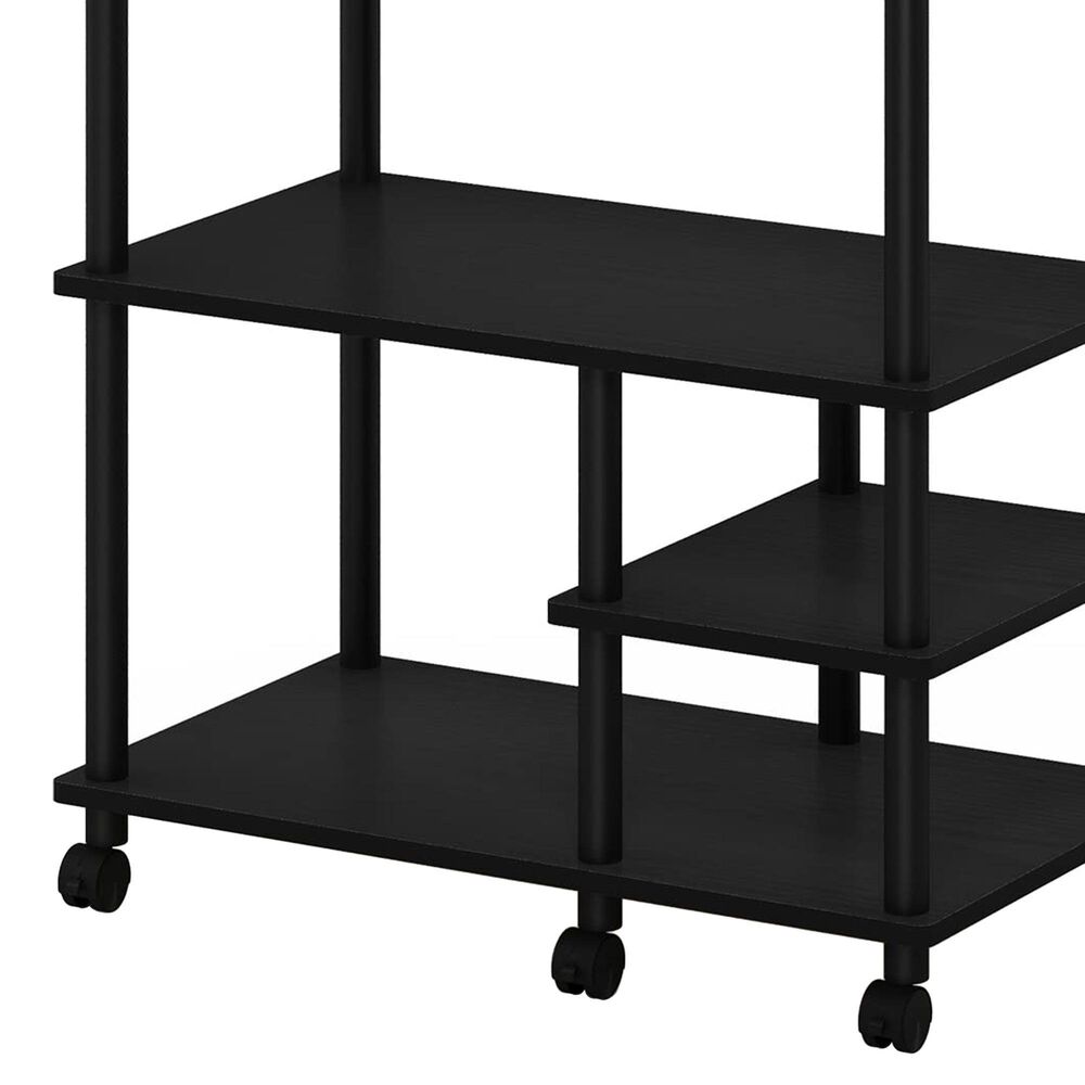 HOMLUX Turn-N-Tube 4-Tier Kitchen Storage Cart in Americano and Black, , large