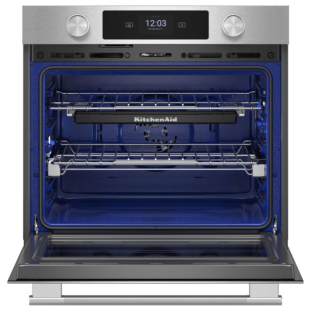 KitchenAid 2-Piece Kitchen Package with PrintShield Stainless Steel 30" Smart Single Wall Oven and Black 30" Electric Cooktop, , large