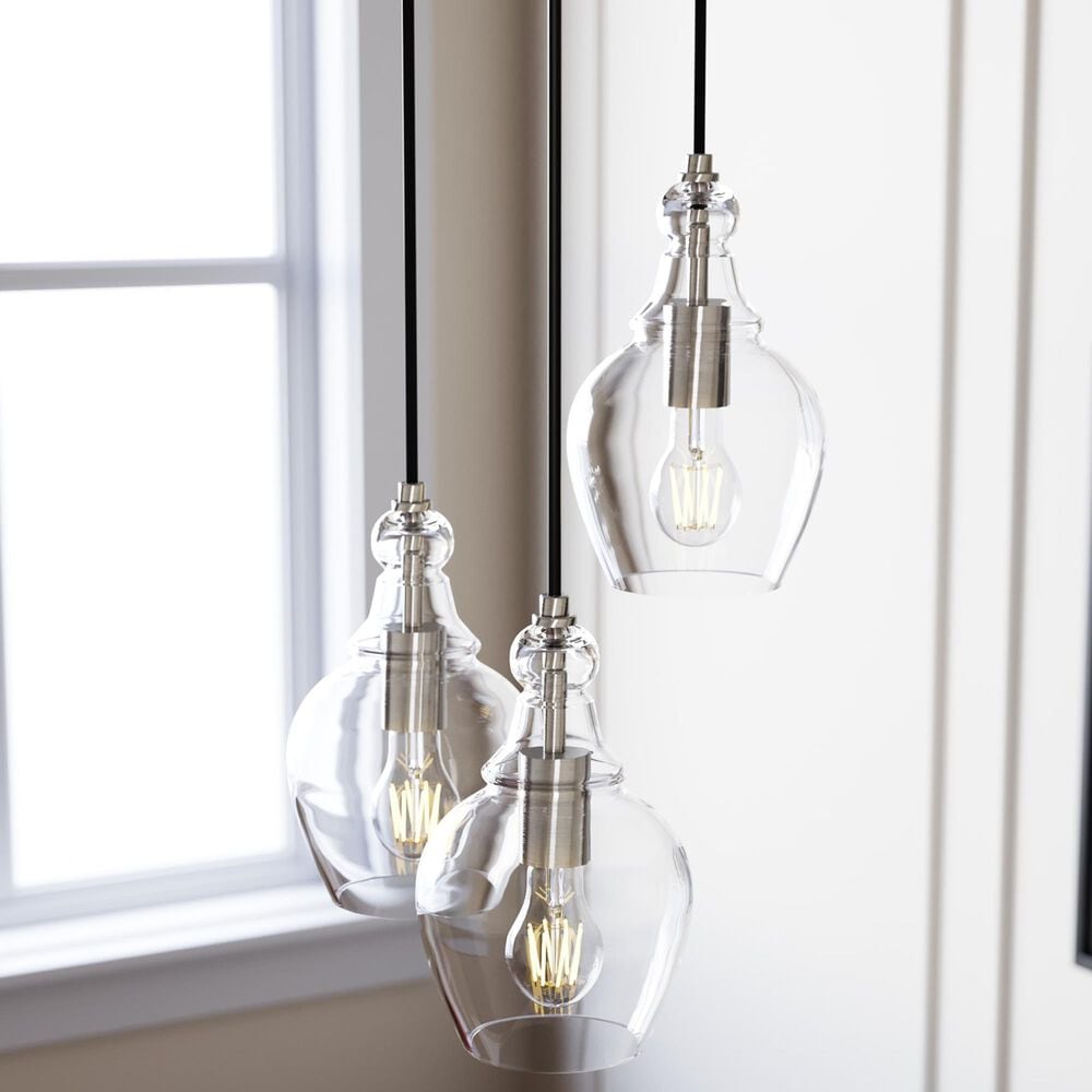 Hunter Maple Park 14&quot; 3-Light Cluster in Brushed Nickel, , large