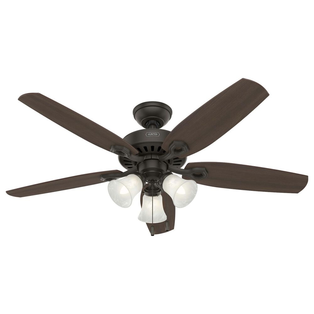 Hunter Builder Plus 52" Ceiling Fan with Lights in New Bronze, , large