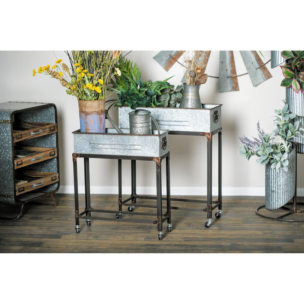 Maple and Jade Farmhouse Planter in Gray &#40;Set of 2&#41;, , large