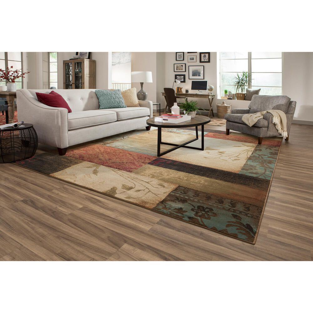 Oriental Weavers Hudson Patchwork Beige 7&#39;8&quot; x 10&#39;10&quot; Area Rug, , large
