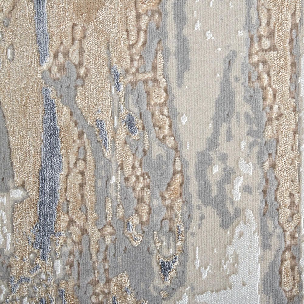 Feizy Laina 3&#39; x 12&#39; Beige and Blue Runner, , large