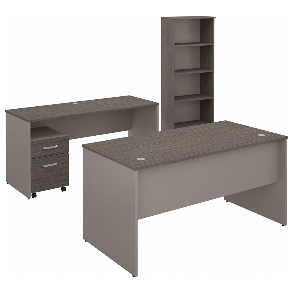 Bush 3-Piece Office Desk Set in Cocoa/Pewter, , large