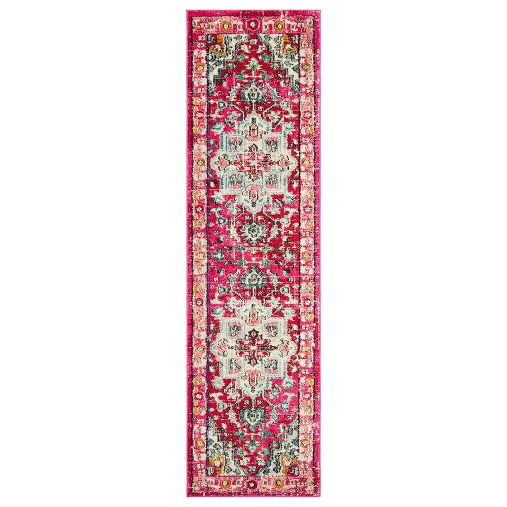 Safavieh Monaco MNC250J-28 2&#39;2&quot; x 8&#39; Fuchsia/Light Blue Runner, , large
