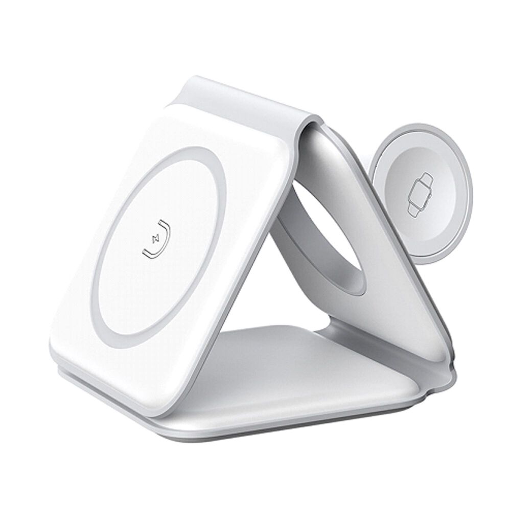 Pom Gear Magstation 3-In-1 Foldable Wireless Charging Pad in White, , large