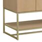 37B Mauri 60" Double Bathroom Vanity with Metal Base in Warm Oak with High-Profile 4" White Composite Stone Top, , large