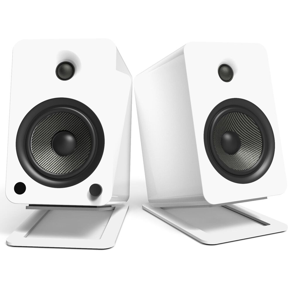 Kanto Angled Desktop Speaker Stands for Large Speakers in White (Set of 2), , large