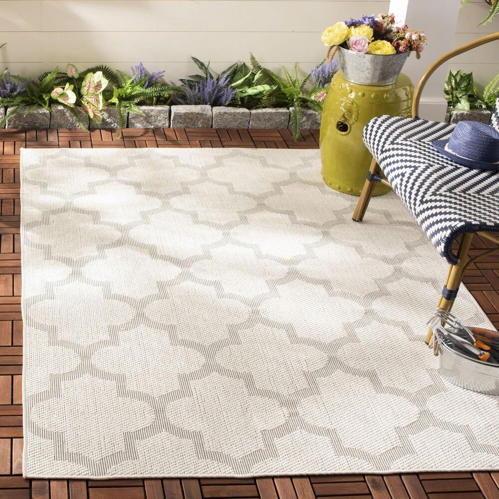 Safavieh Bermuda BMU804A 3&#39; x 5&#39; Ivory and Light Grey Indoor/Outdoor Area Performance Rug, , large