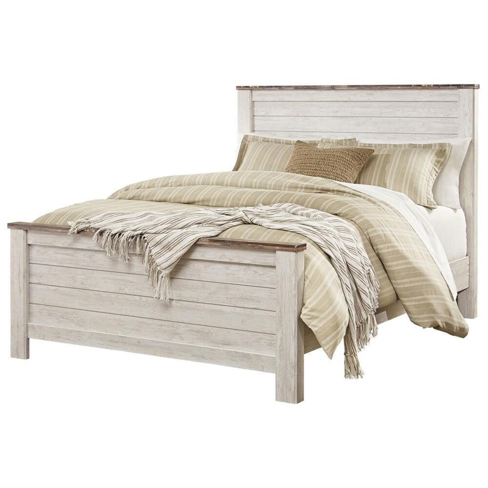 Ashley Willowton 4 Piece Queen Bedroom Set in Whitewash, , large