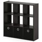 HOMLUX 9-Cube Standing Bookshelf with Bins in Espresso, , large