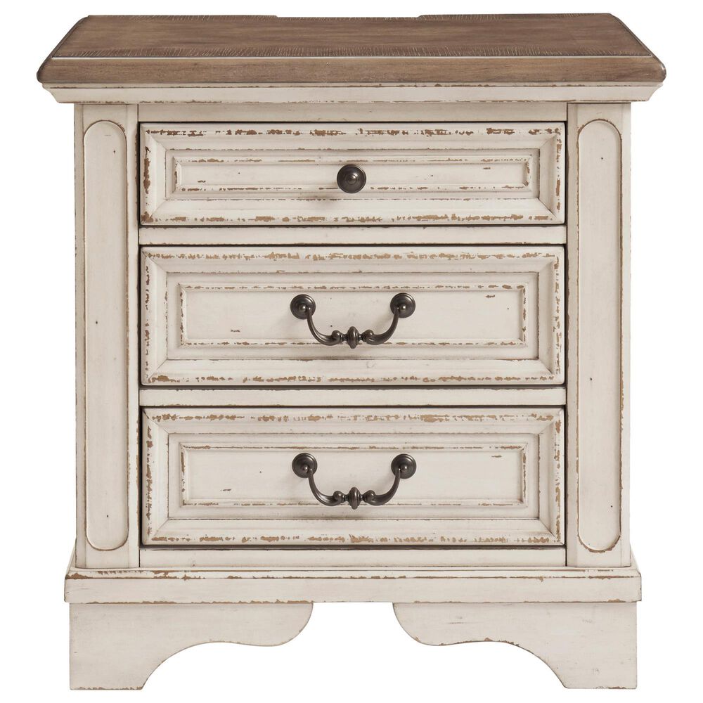 Ashley Realyn 3-Piece King Panel Bedroom Set in Chipped White, , large