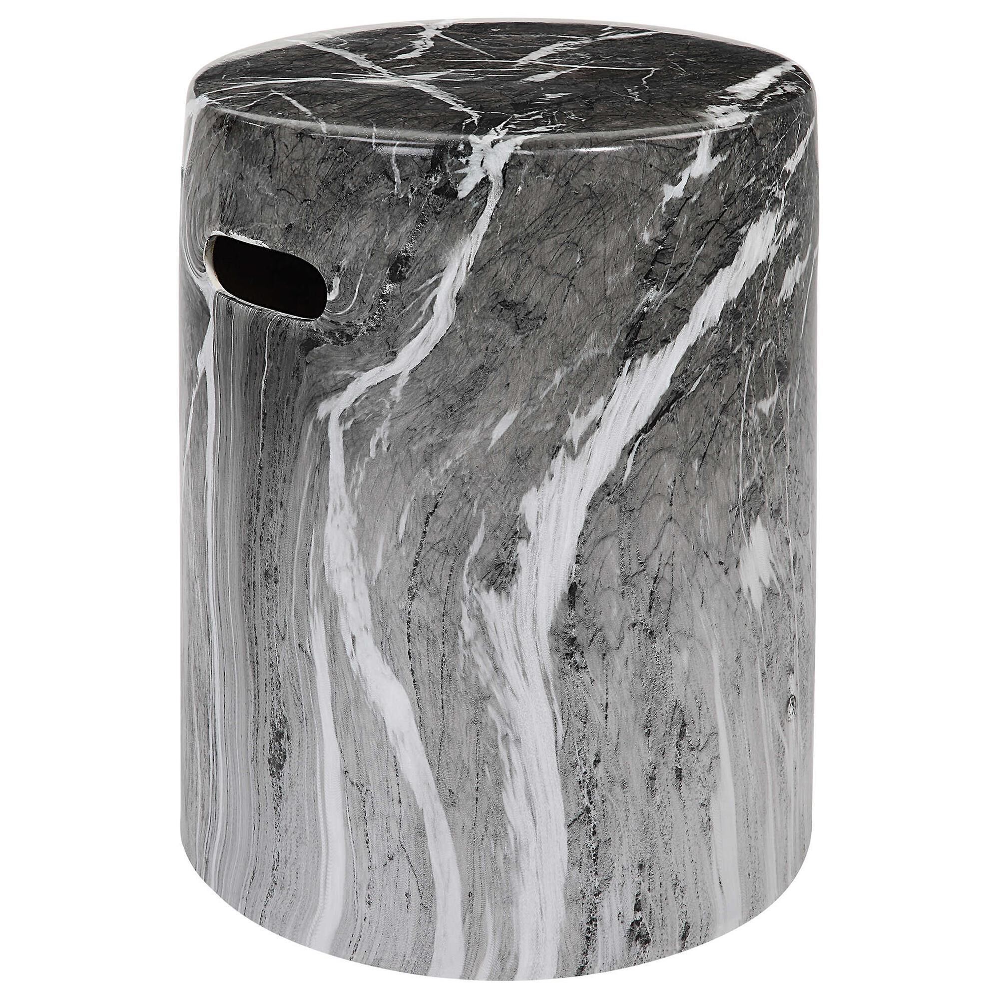 Uttermost Marvel Garden Stool in Black and White NFM