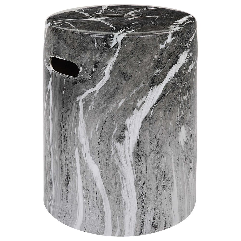Uttermost Marvel Garden Stool in Black and White, , large