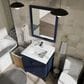 Lexora Home Jacques 30" Single Bathroom Vanity in Navy Blue with 2 cm White Quartz Top and Rectangular Sink, , large