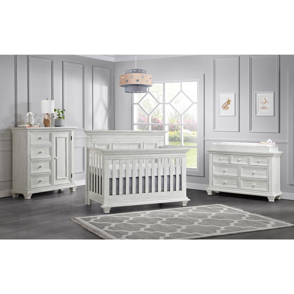 Oxford Baby Weston 2-Piece Crib and Dresser Nursery Set in Vintage White, , large