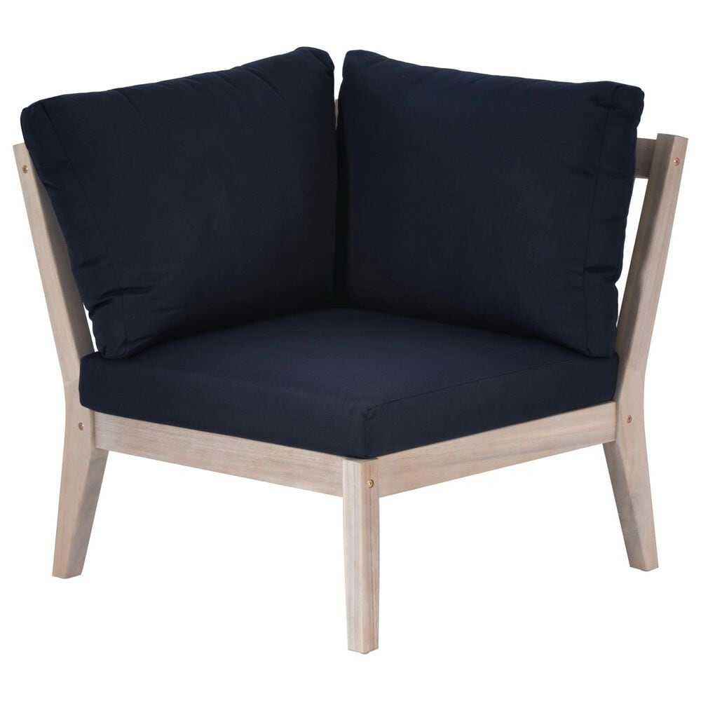 Linon Home Decor Teagon Patio Corner Chair in Navy, , large