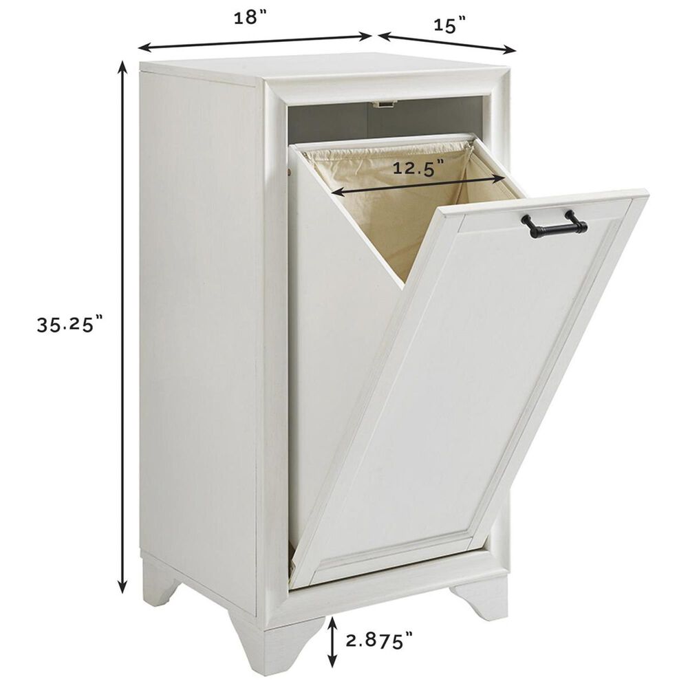 Crosley Furniture Tara Linen Hamper in White Nebraska Furniture Mart