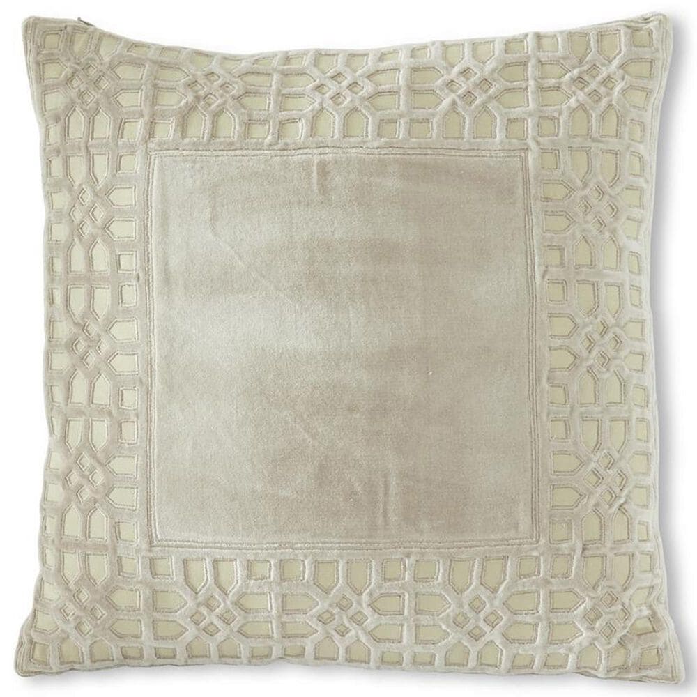 K & K Interiors 20" Square Moroccan Cutout Throw Pillow in Tan, , large