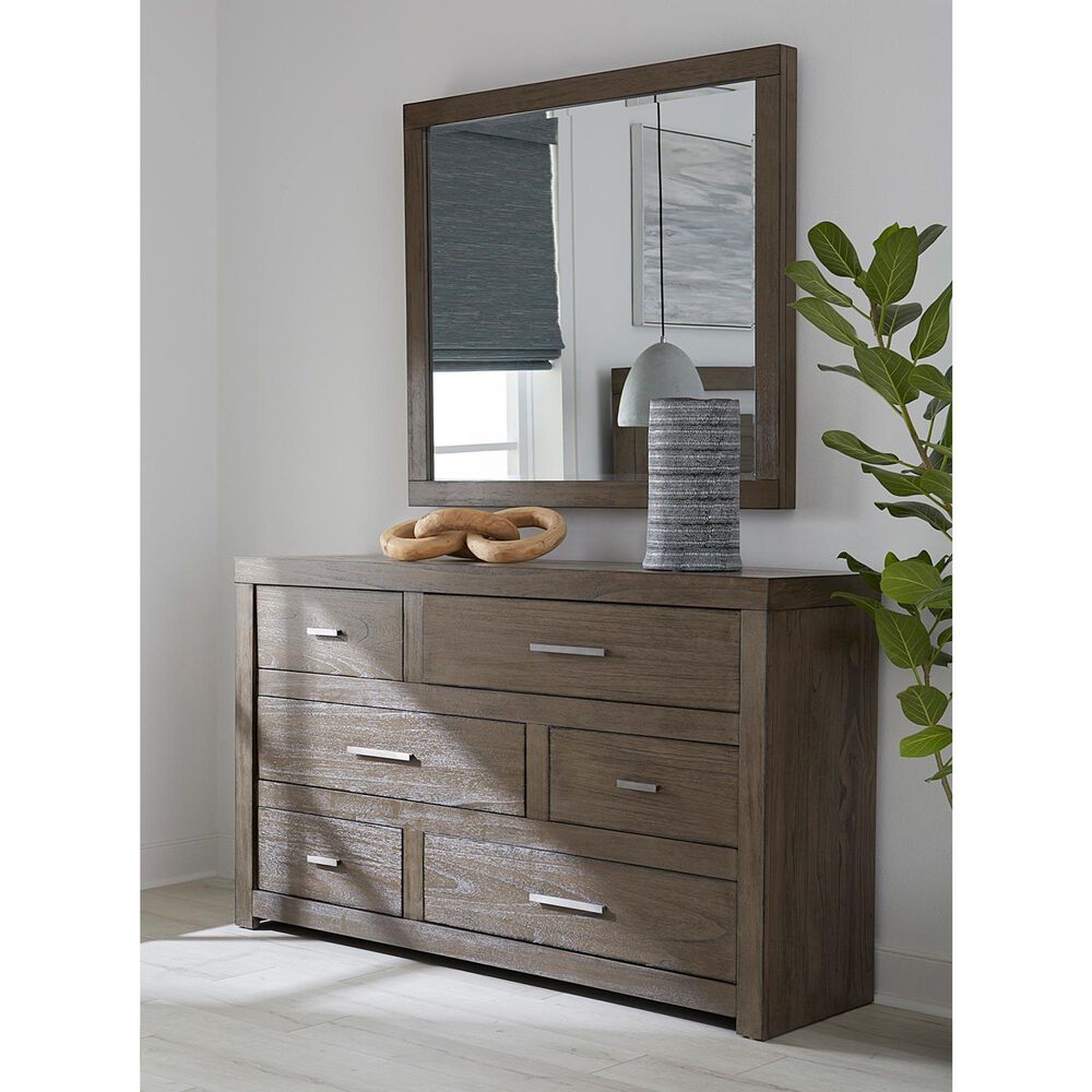 Riva Ridge Modern Loft 4 Piece Queen Platform Bedroom Set in Greystone, , large
