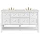 James Martin Vanities Breckenridge 60" Double Bathroom Vanity in Bright White with 3 cm Lime Delight Quartz Top and Rectangular Sinks, , large