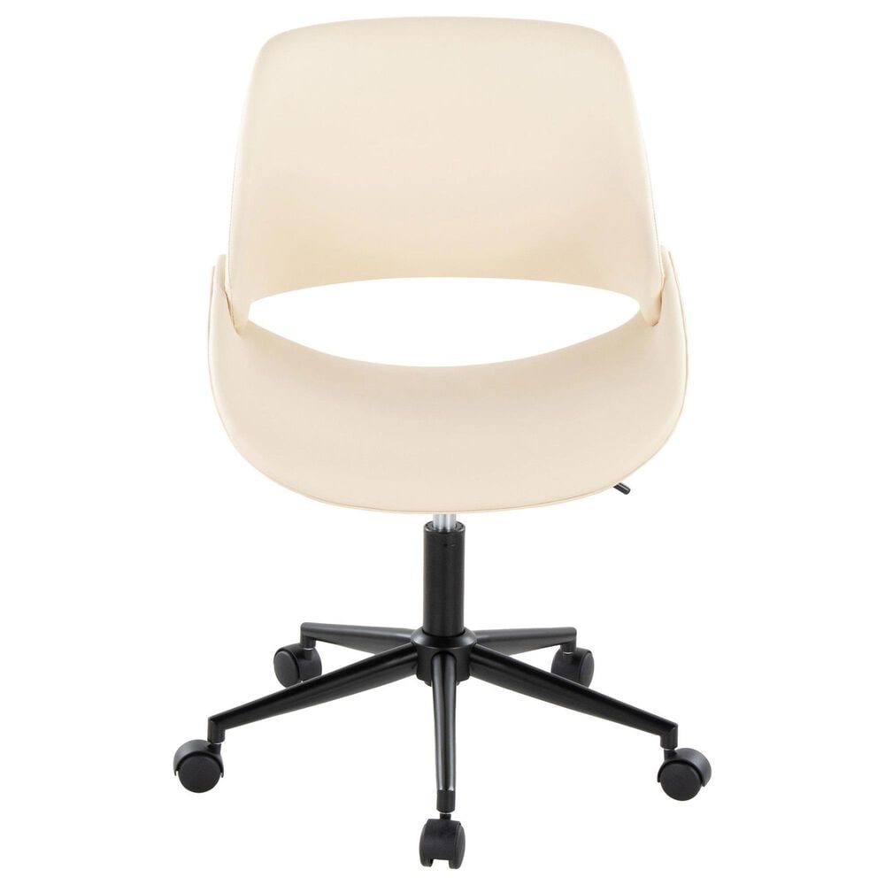 Lumisource Fabrico Office Chair with Cream Cushion in Black, , large