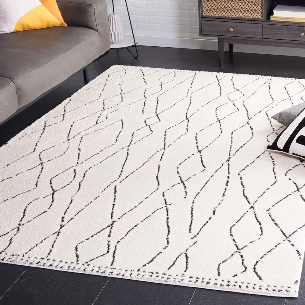 Safavieh Melody MEL112B 5&#39;3&quot; x 7&#39;6&quot; Ivory and Black Area Rug, , large