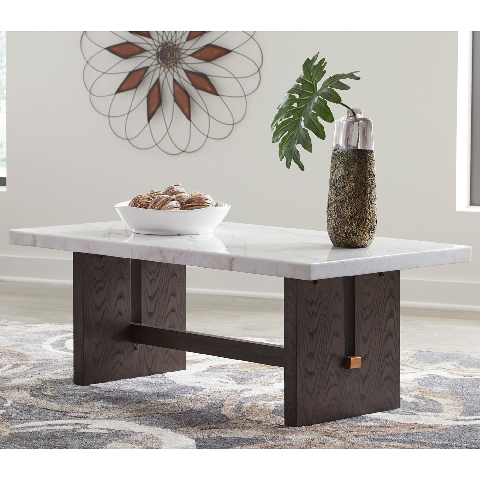 Millennium Burkhaus Coffee Table in White and Dark Brown NFM
