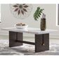 Ashley Burkhaus Coffee Table in White and Dark Brown, , large
