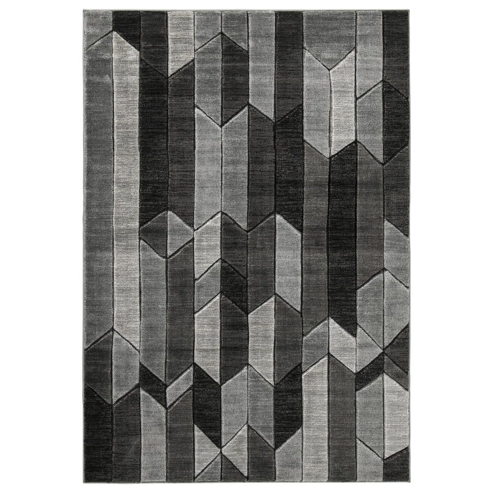 Ashley Chayse 6"6" x 9"6" Black and Gray Area Rug, , large