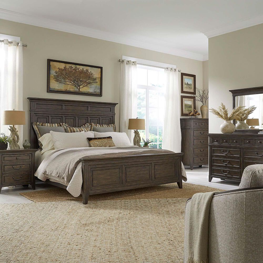 Belle Furnishings Paradise Valley Queen Bed and Two Nightstands in Saddle Brown, , large