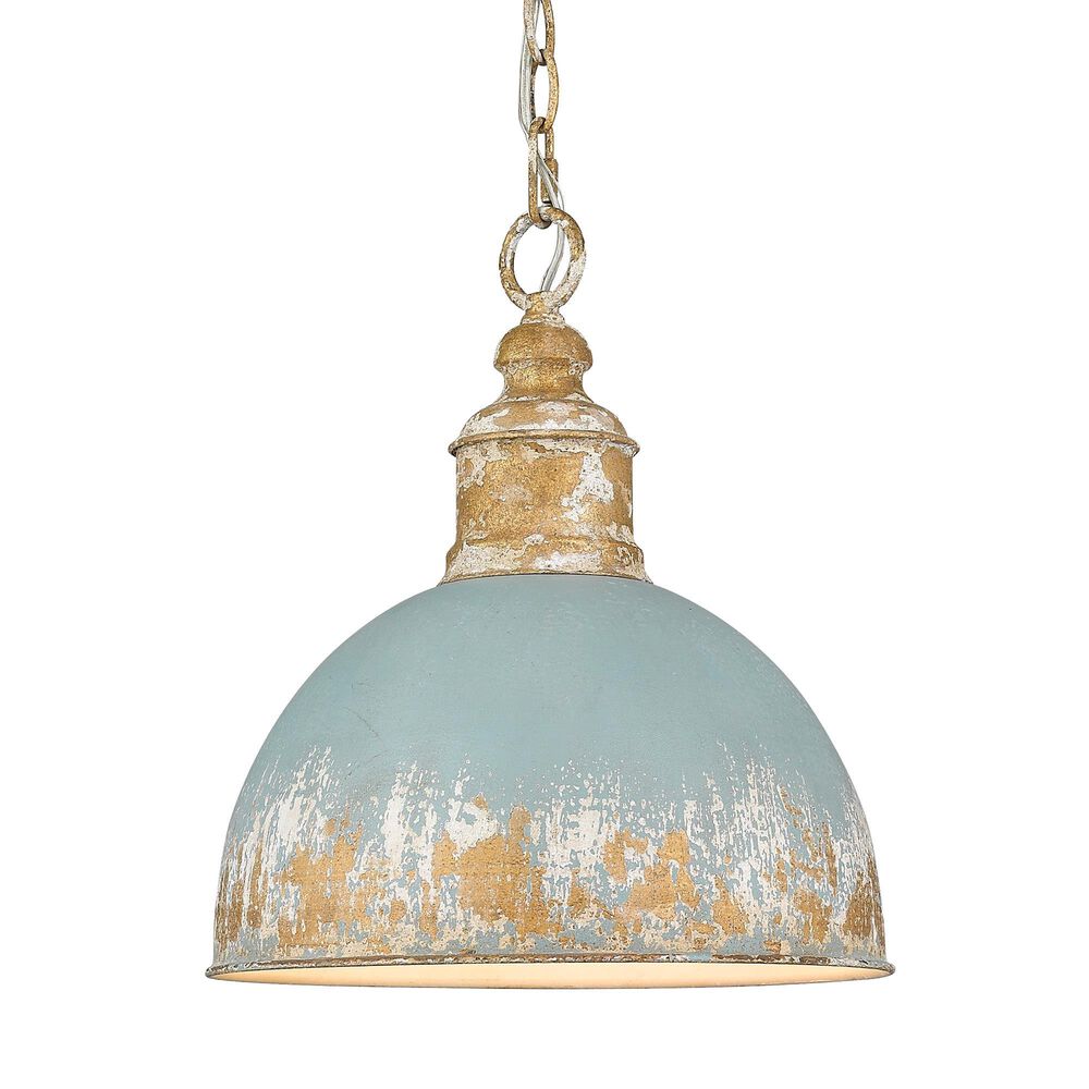 Golden Lighting Alison Medium Pendant in Vintage Gold and Teal, , large