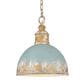 Golden Lighting Alison Medium Pendant in Vintage Gold and Teal, , large