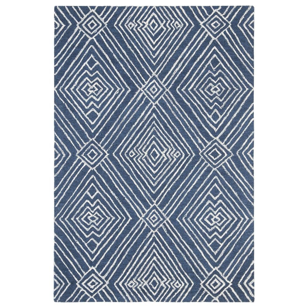 Safavieh Micro-Loop MLP608N 4" x 6" Navy and Ivory Area Rug, , large