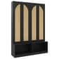 HOMLUX 6-Hook Hall Tree with 2-Rattan Doors in Black, , large