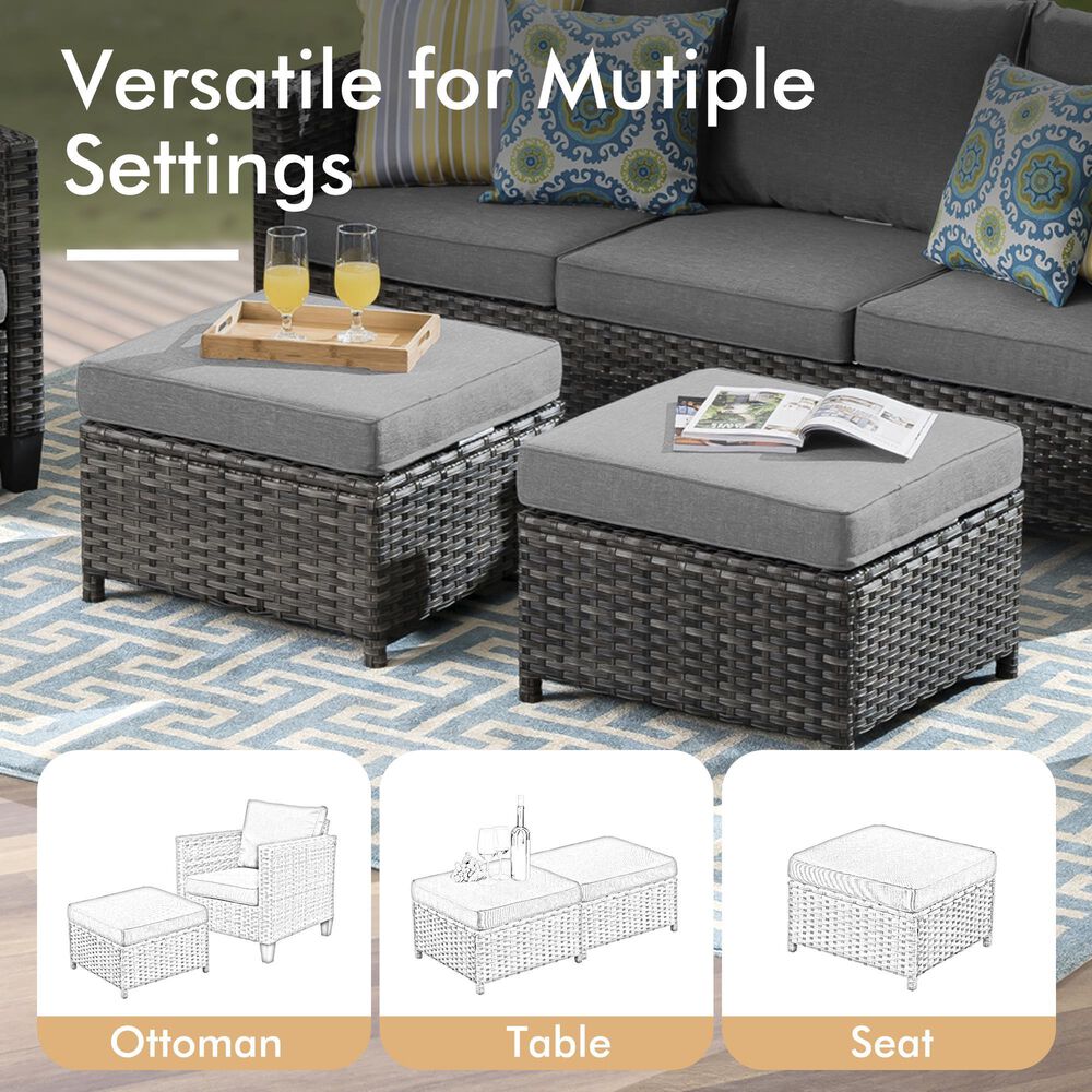 HOMLUX 6-Piece Patio Conversation Set in Dark Gray, , large