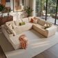HOMLUX Modular Floor Sofa with Plush Corduroy, Big Comfy U-Shaped Sectional Couch in Beige, , large