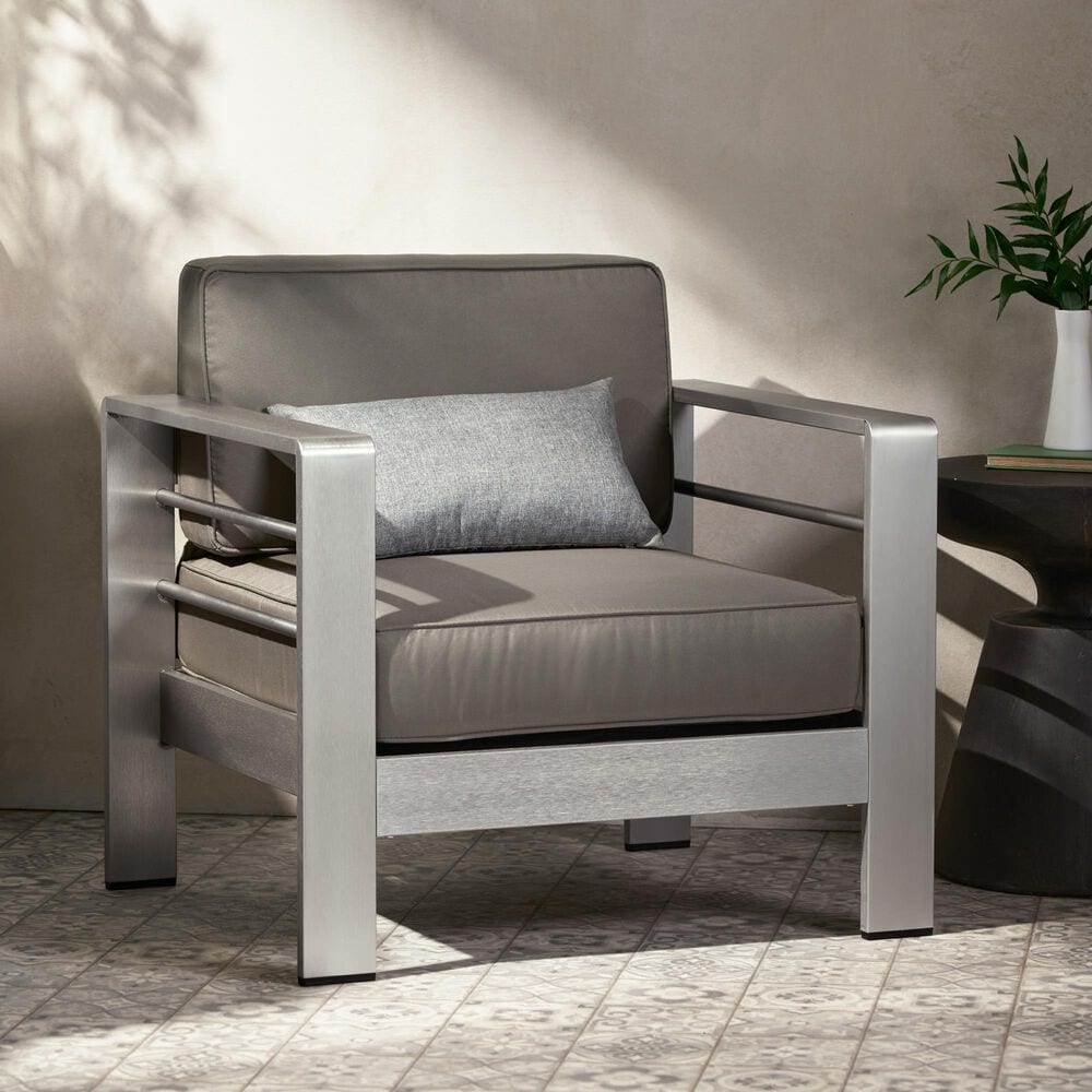 Hearth and Haven Cape Coral Outdoor Club Chair in Silver, , large
