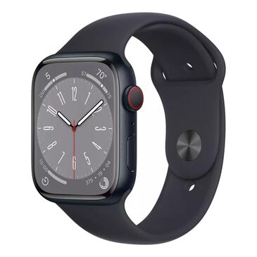 Apple Watch Series 8 GPS + Cellular 45mm Midnight Aluminum Case with Midnight Sport Band - M/L, , large