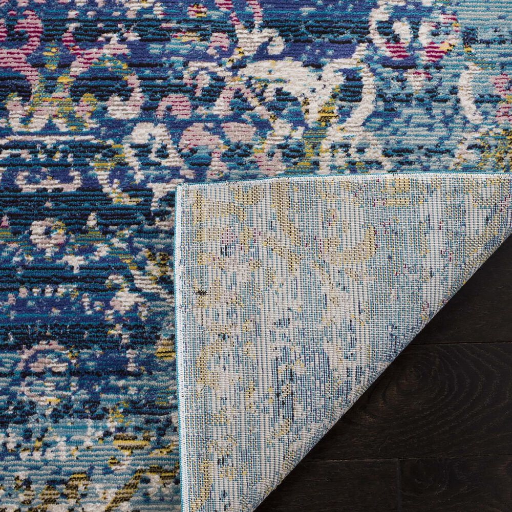 Safavieh Aria Damask 2&#39; x 8&#39; Blue and Multicolor Runner, , large