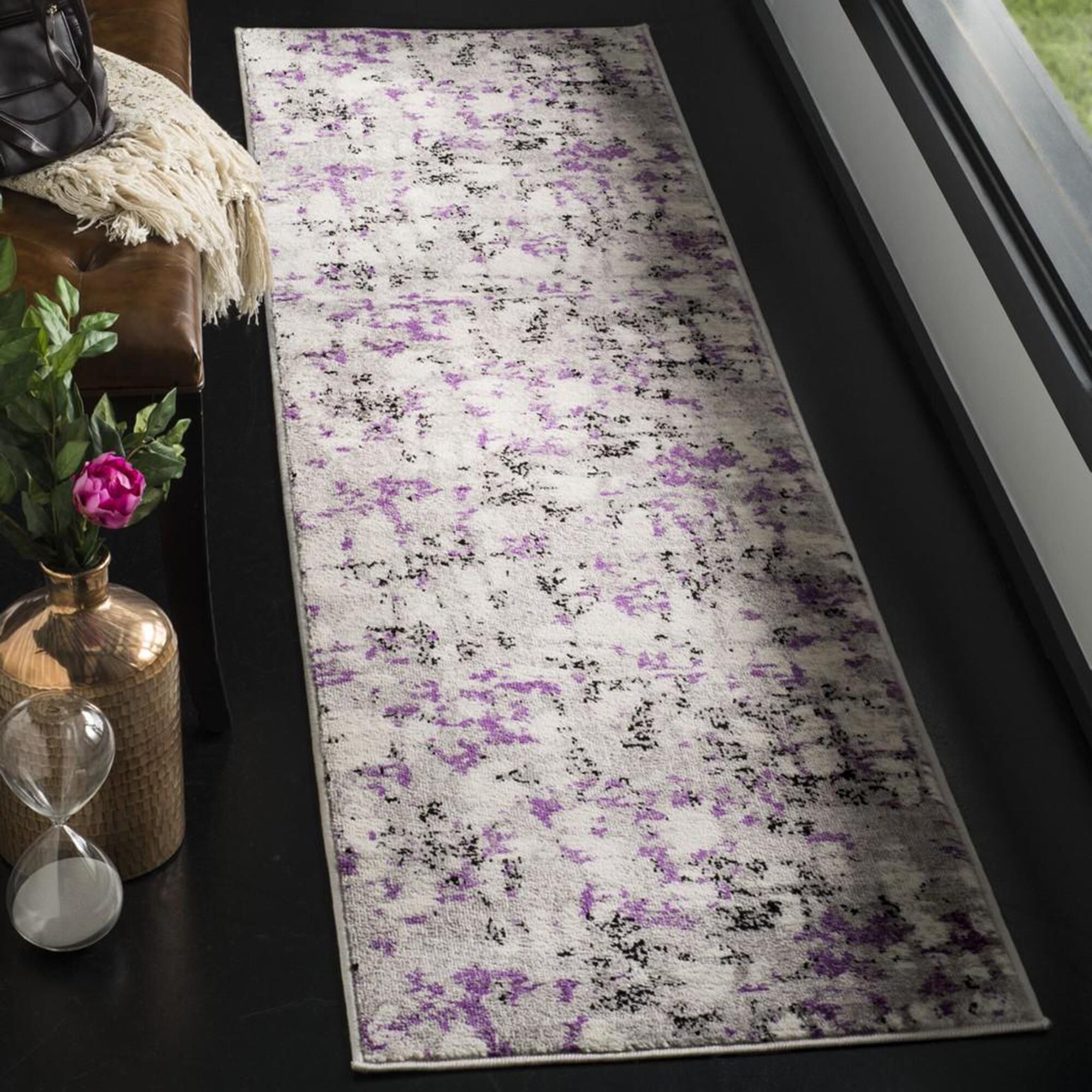 Safavieh Skyler SKY193R 2' x 8' Gray and Purple Runner