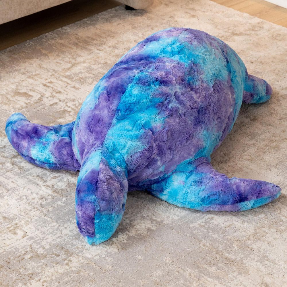 Jaxx Shelly The Turtle Sea Buddy Large Kids Stuffed Animal Bean Bag in Tie-Dye Mystic Blue and Purple, , large